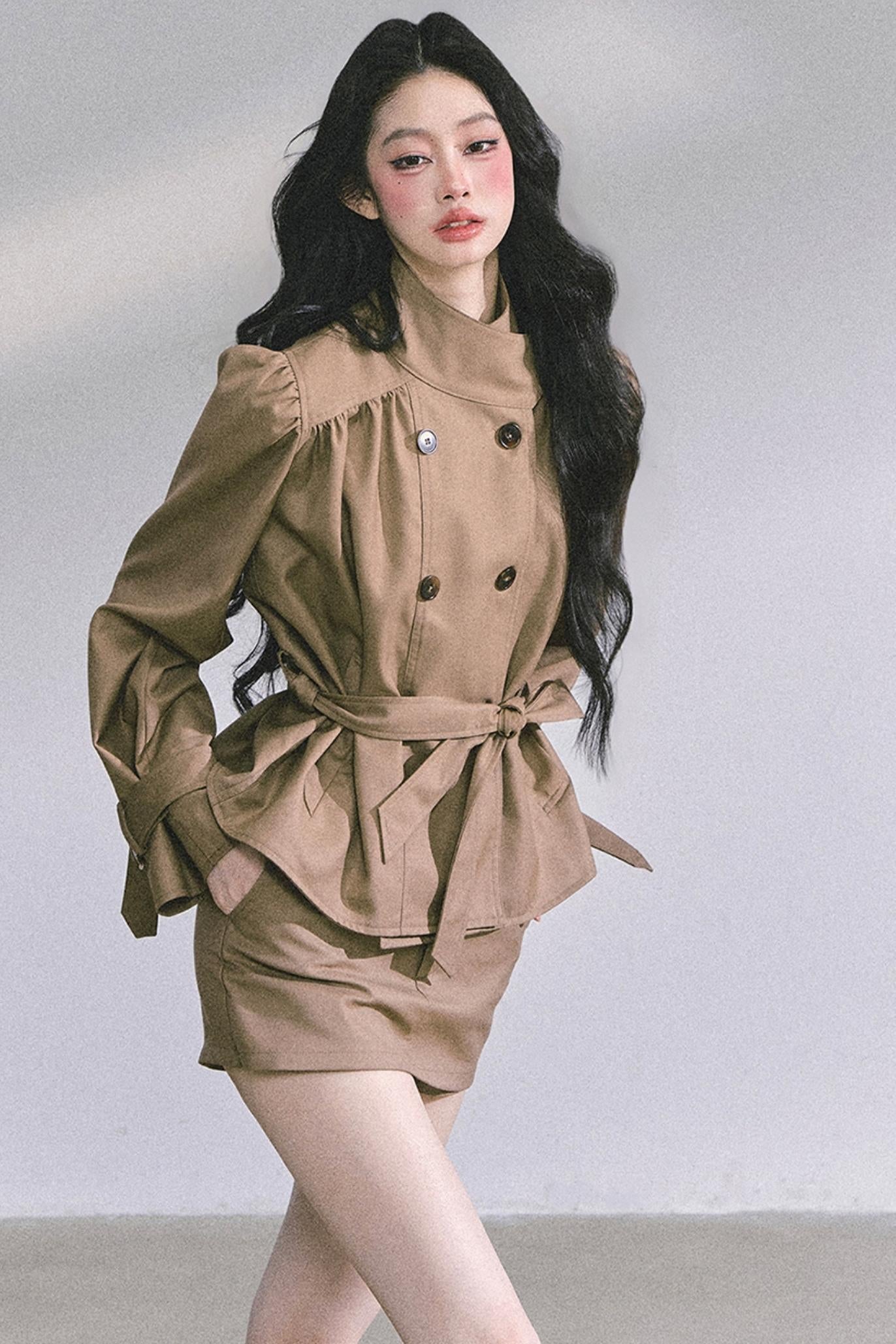 French Autumn Coat & Skirt Set-Up