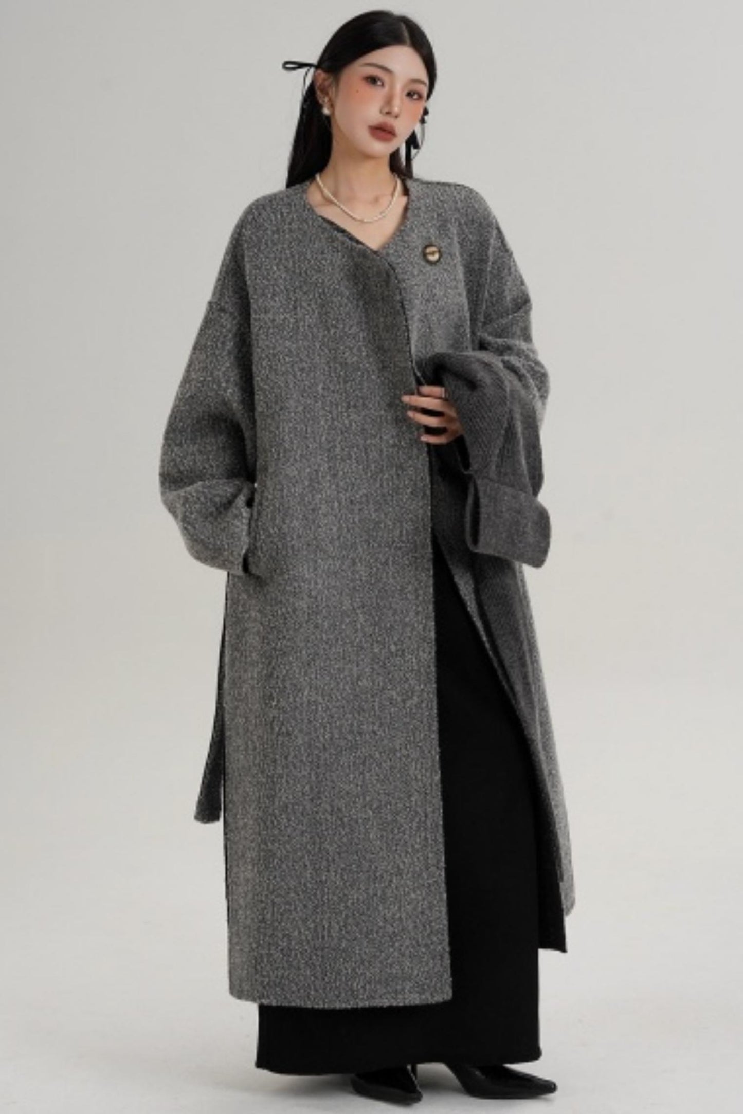 Hooded Double-Sided Wool Coat