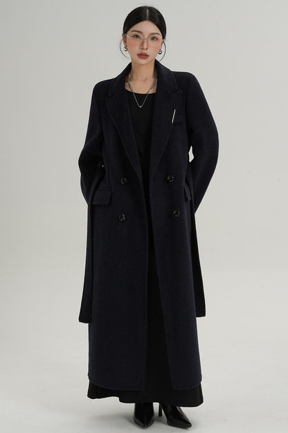 Wool Elegance Long Trench Coat