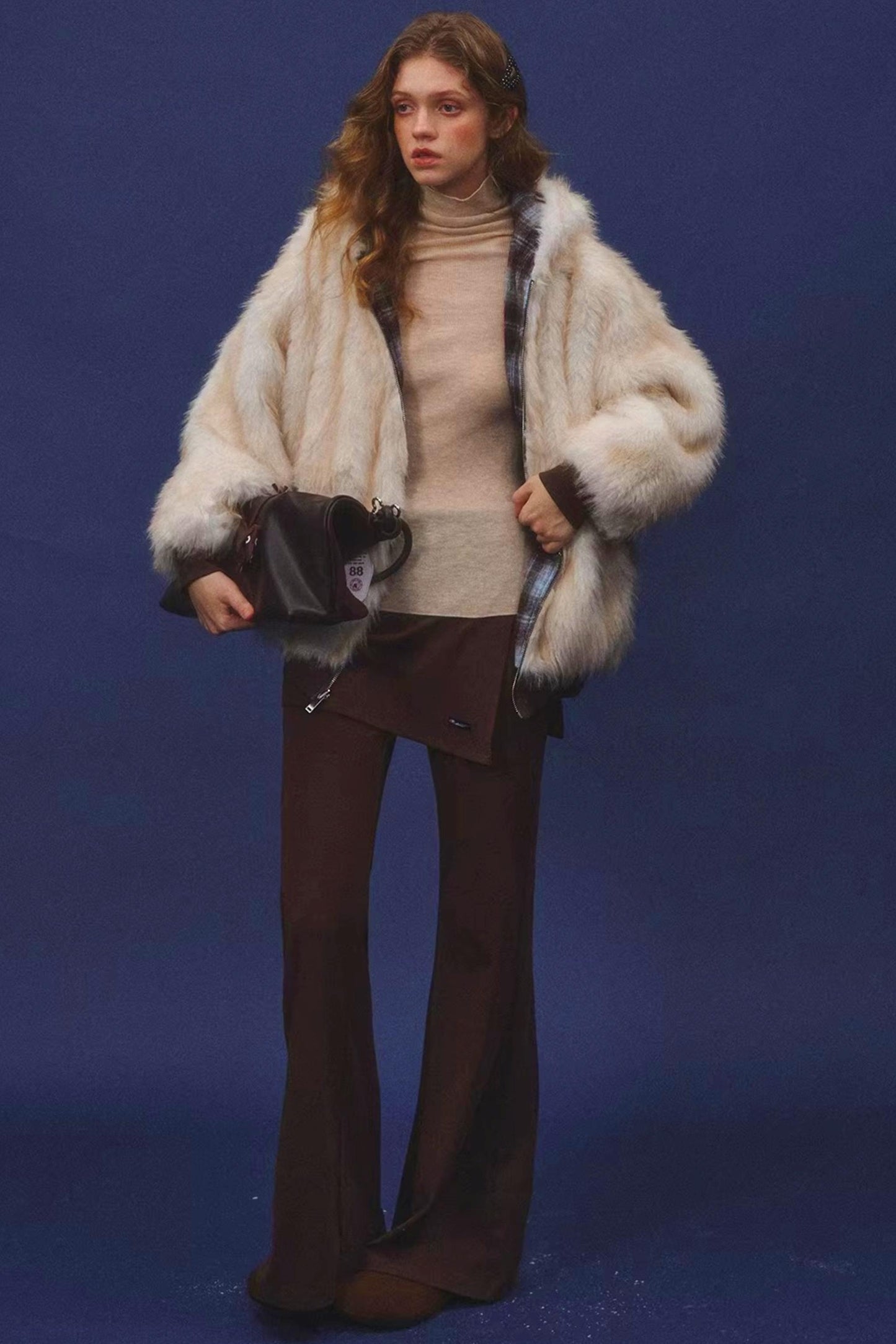 First Snow Plaid Reversible Coat