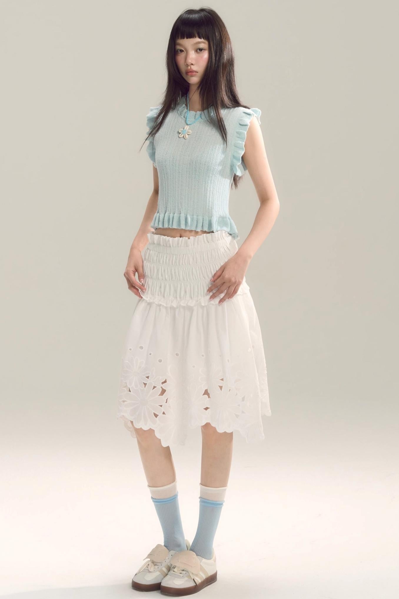 Whispering Daisy Asymmetrical Skirt Top