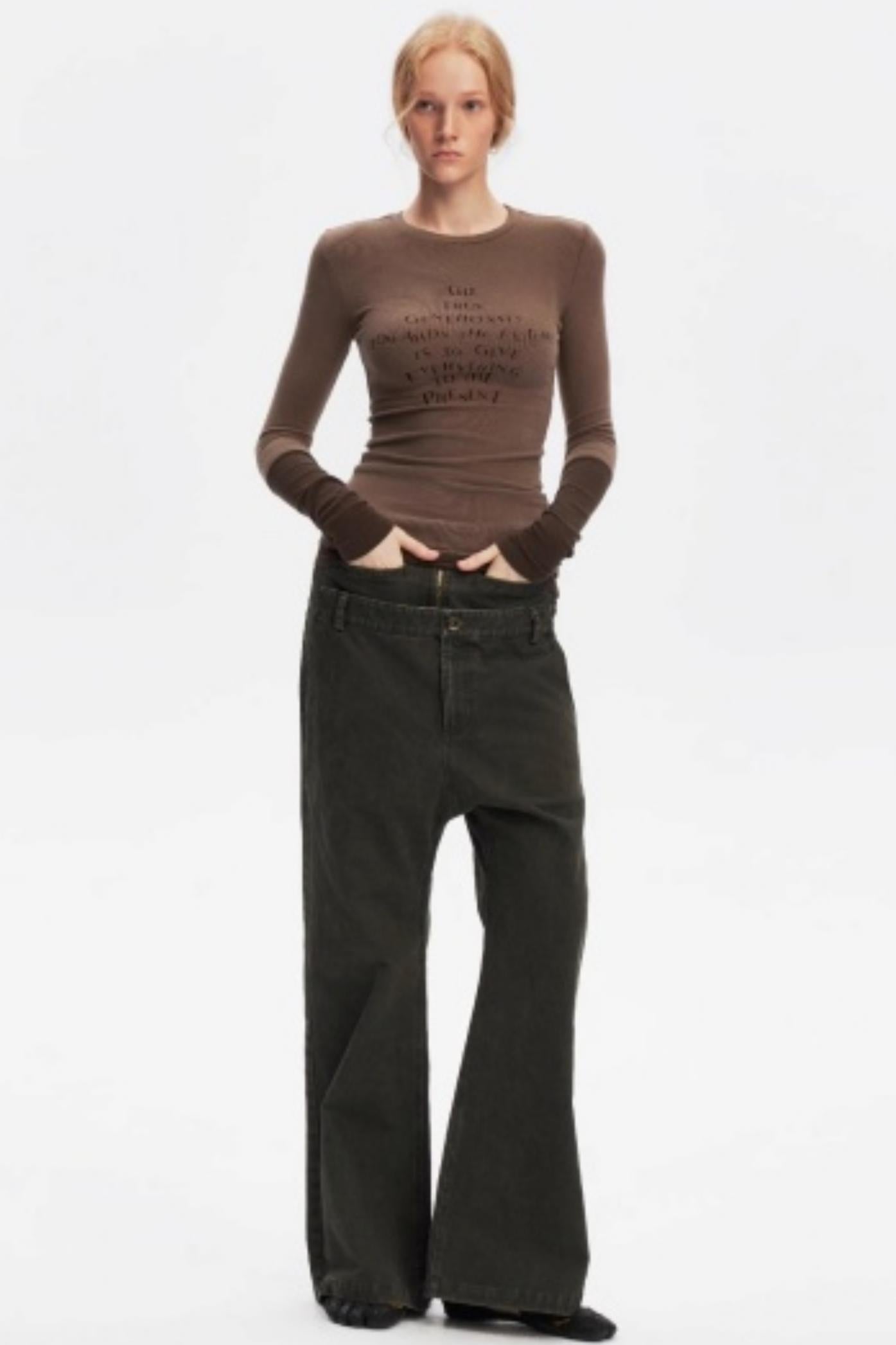 Layered Letter Print Top