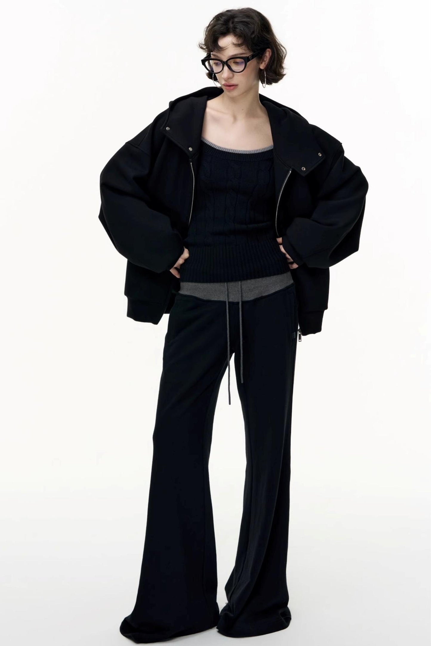 Tea Layer Hooded Cardigan Coat