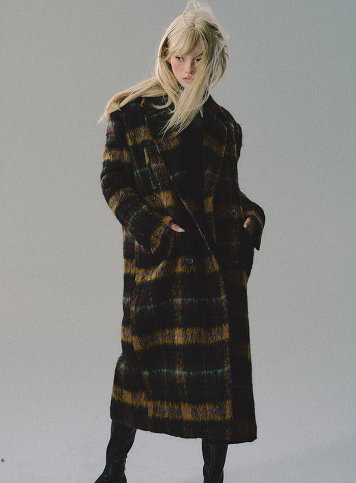 vintage plaid tweed coat