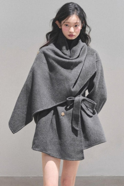 Winter Plaid Wool Coat