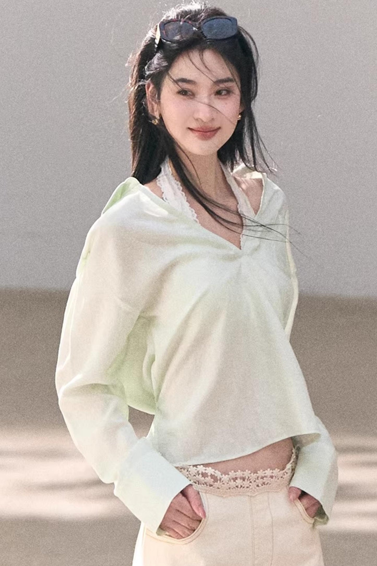 Lace-Trimmed Halter Camisole