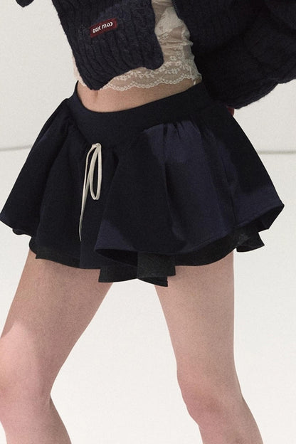 Plaid Color-Blocked A-Line Skirt