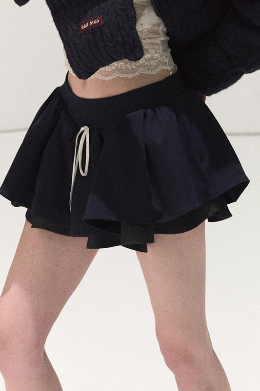 Plaid Color-Blocked A-Line Skirt