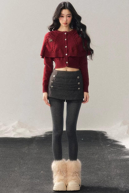 Cable Knit Cape Sweater