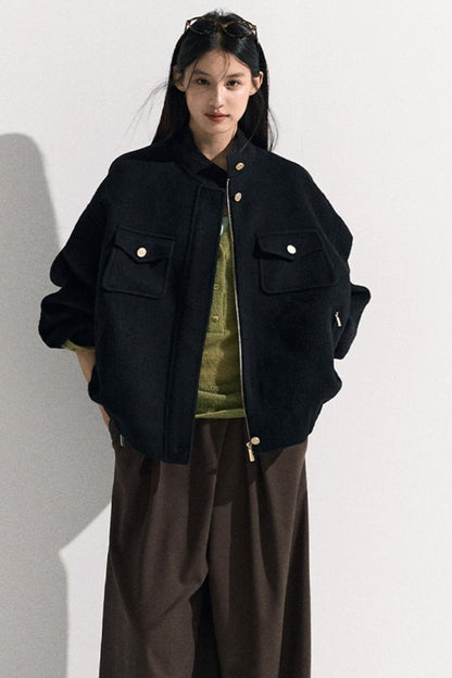 V-Neck Long Sleeve Wool Knit Top