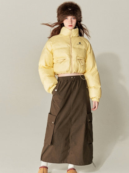 Vintage Stand Up Collar Short Thick Bread Coat