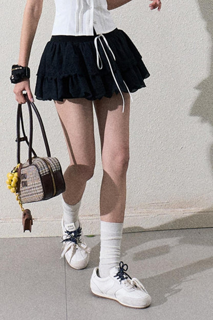 Elegant Layered Lace Skirt