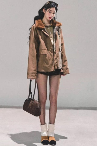 Fake Two Korean Long-Sleeve Knit Top