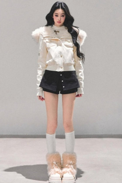 Hooded Faux Fur Winter Coat