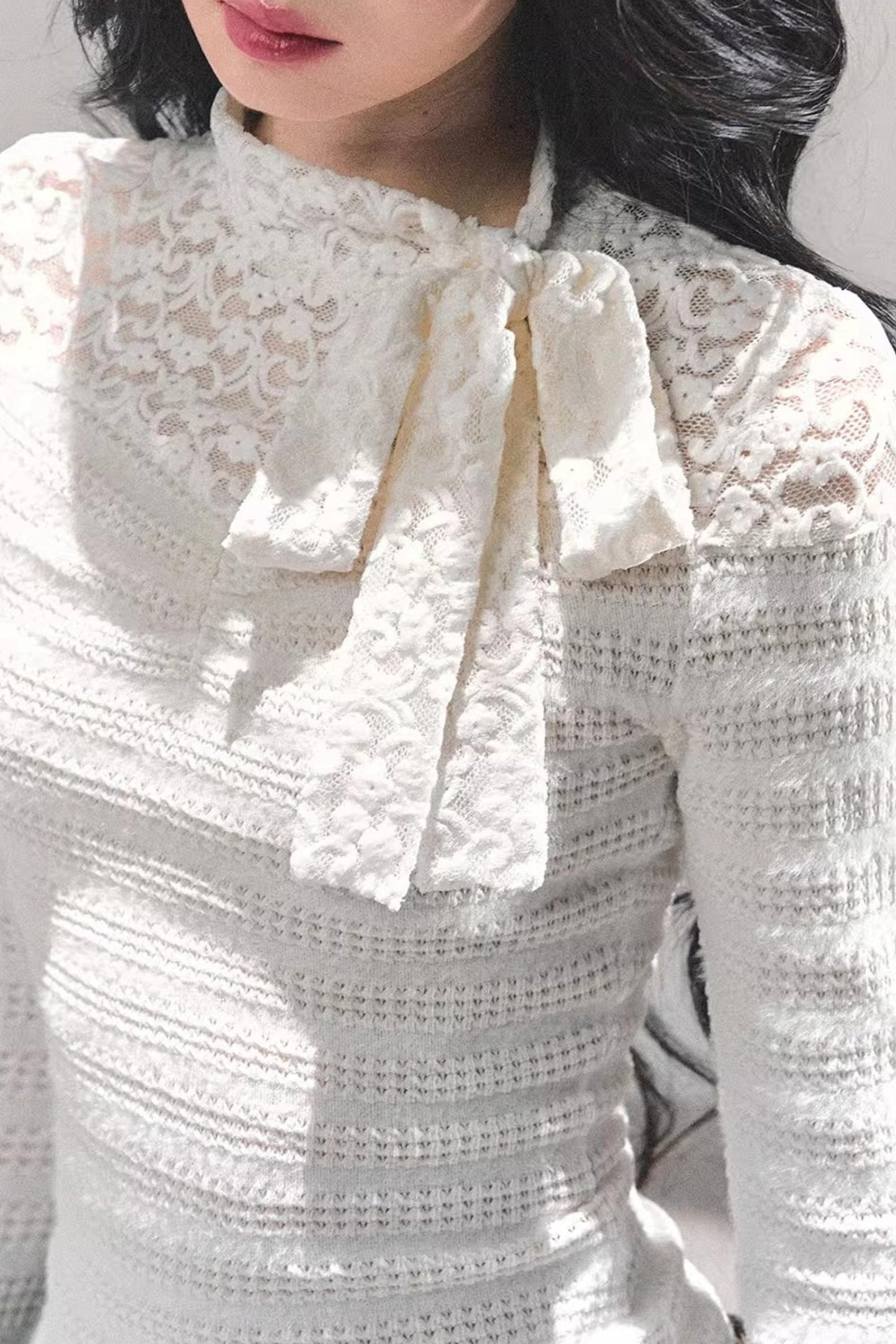 Black and White Lace Top