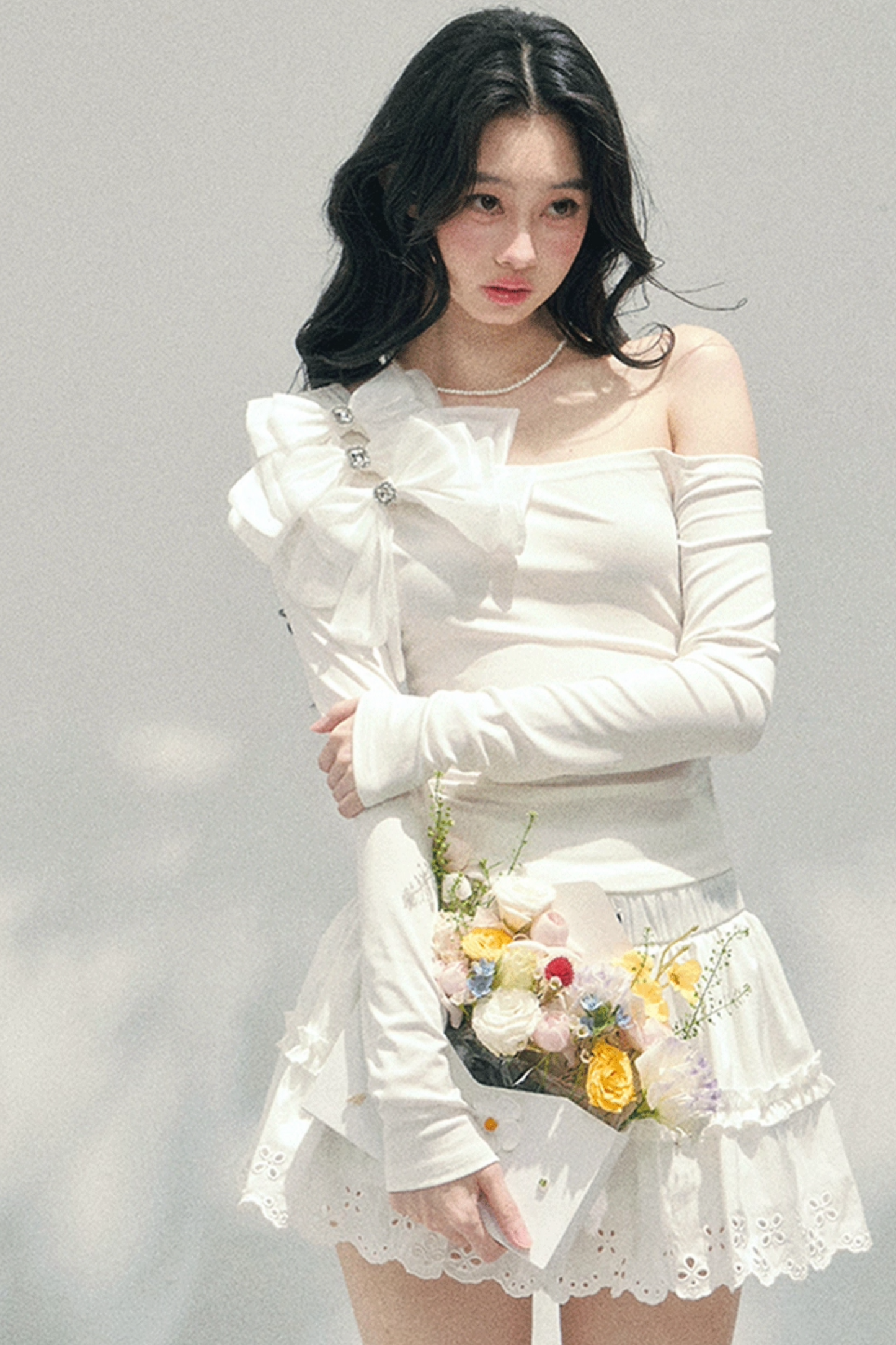 Spring White Half-Skirt