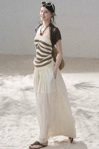Flowing Twilight Striped Top Set