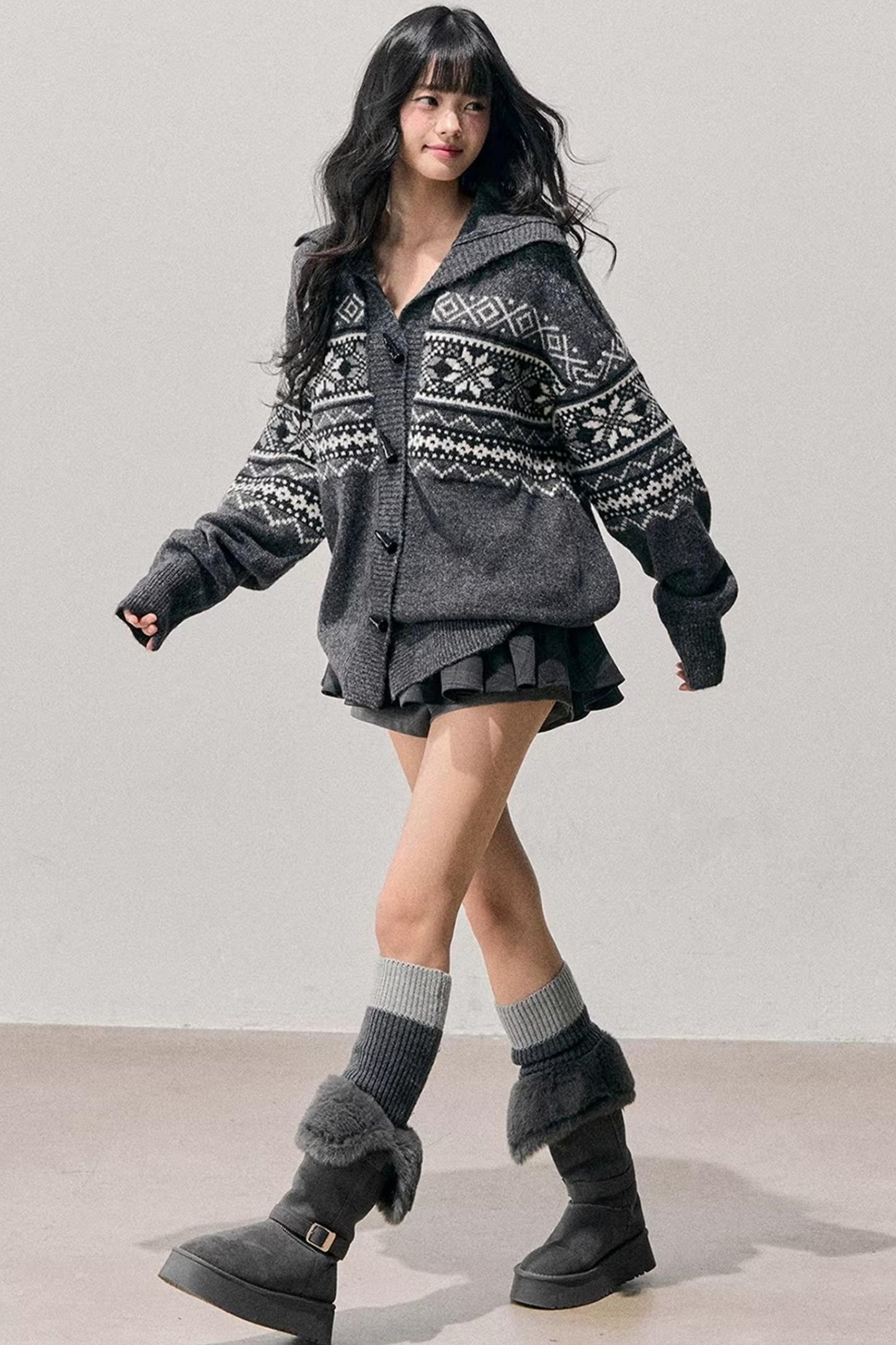 Fair Isle Duffle Cardigan