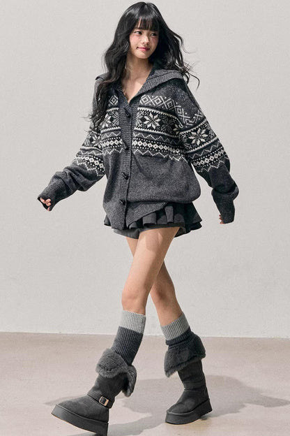 Fair Isle Duffle Cardigan