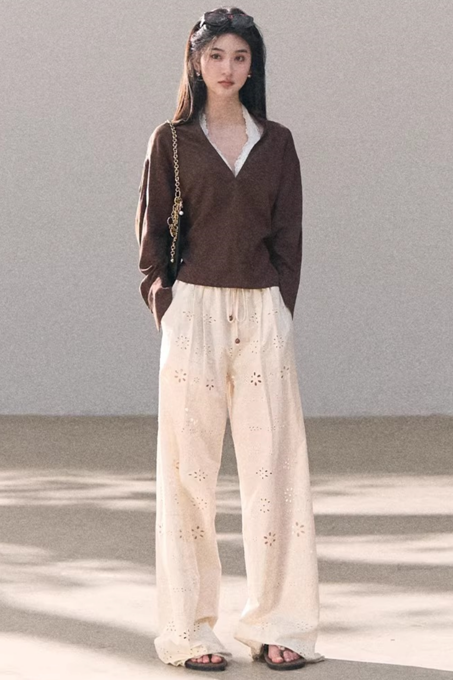 Embroidered Pure Cotton Pants