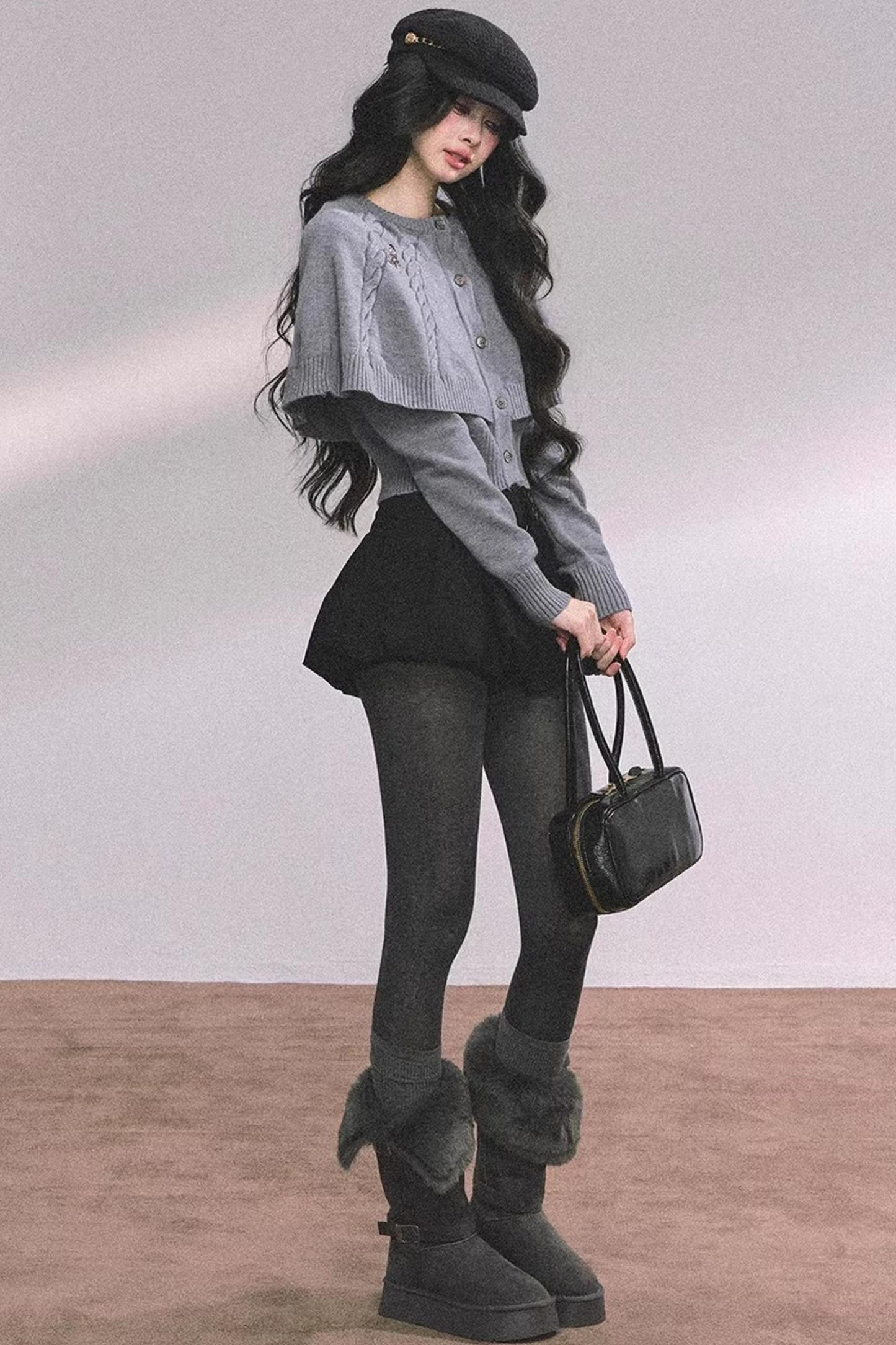 Cable Knit Cape Sweater