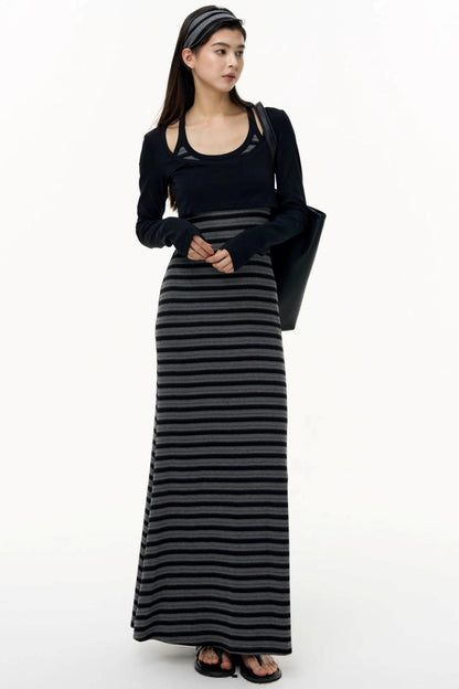 Autumn Striped Camisole Dress