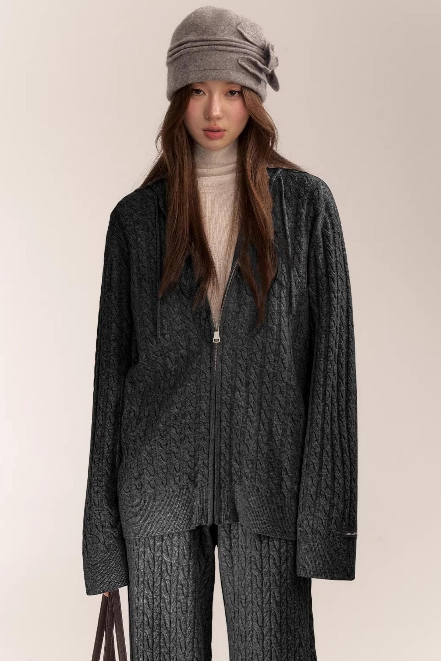 Knitted Jacket Pants Set-Up