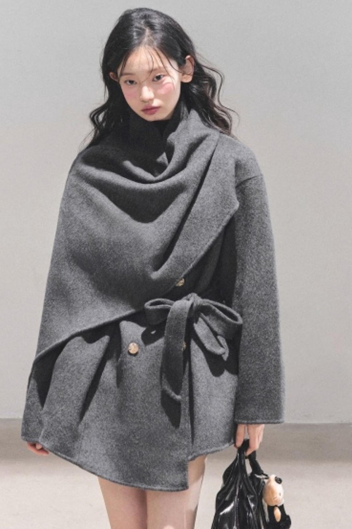 Winter Plaid Wool Coat