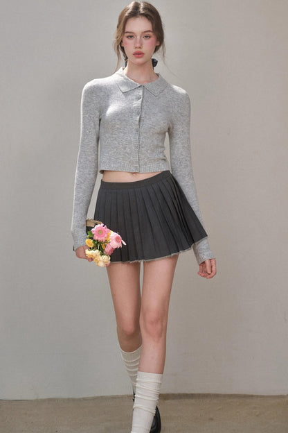 Gray Pleated Skirt
