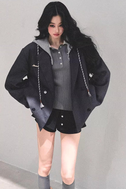 Minimalist Hooded Blazer