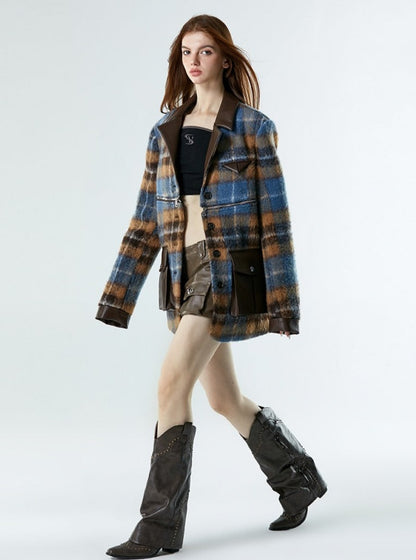 2 Styles - Tweed Plaid Jacket