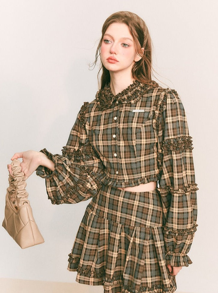 Retro Short Plaid Shirt