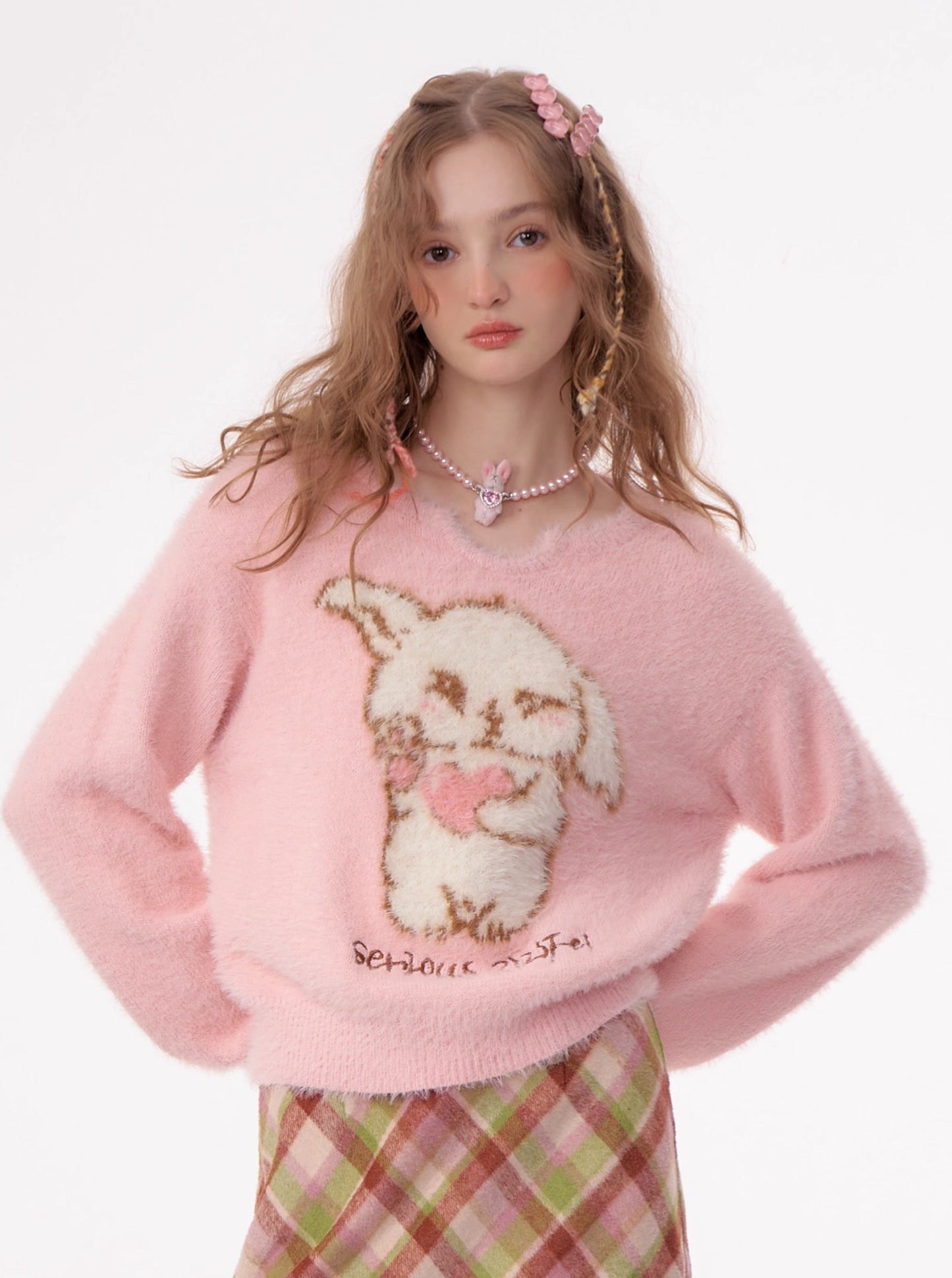 American rabbit warm pullover sweater