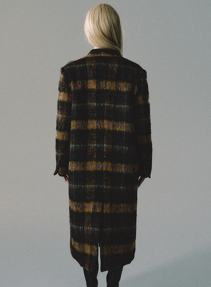 vintage plaid tweed coat