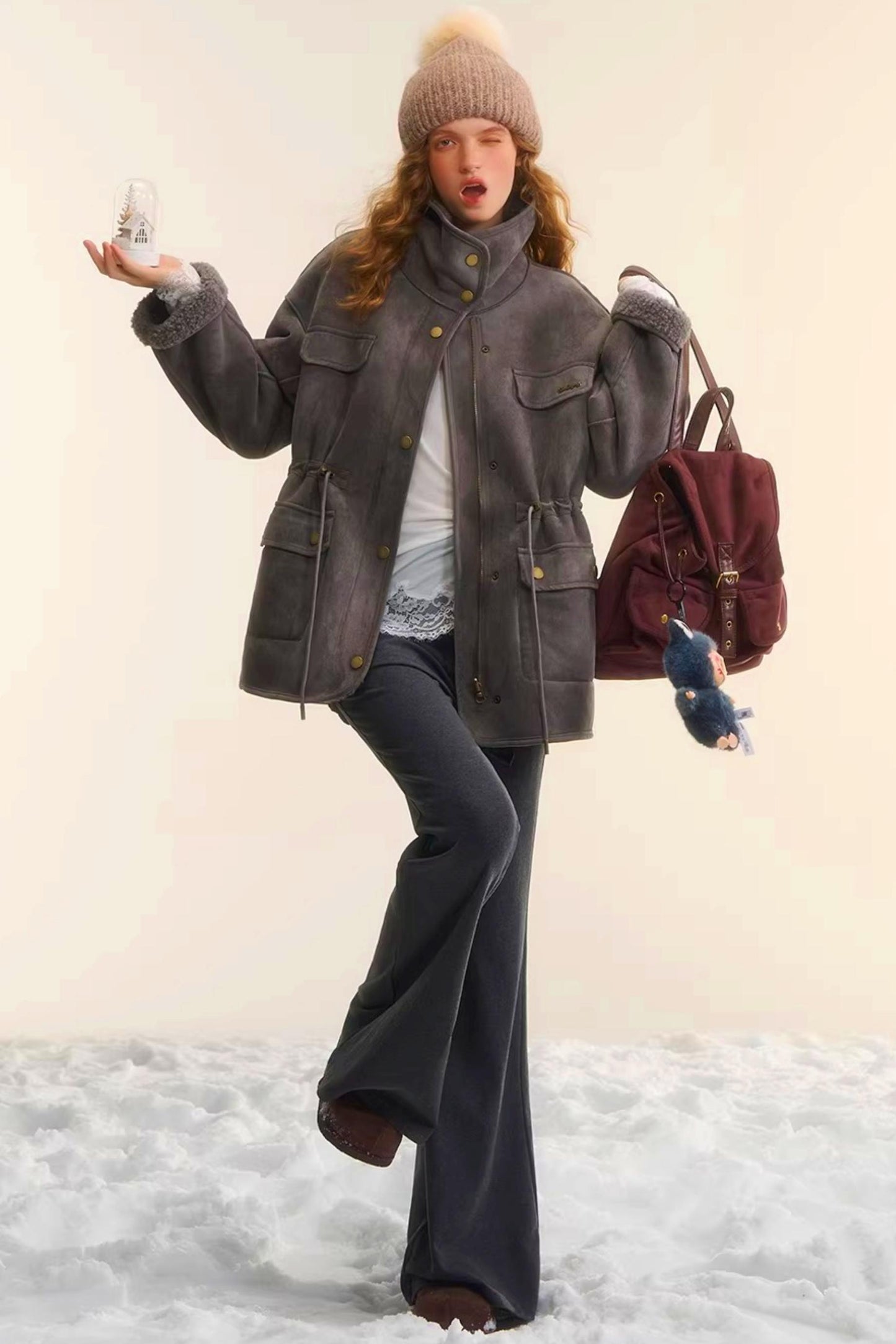 Reversible Lamb Wool Biker Jacket