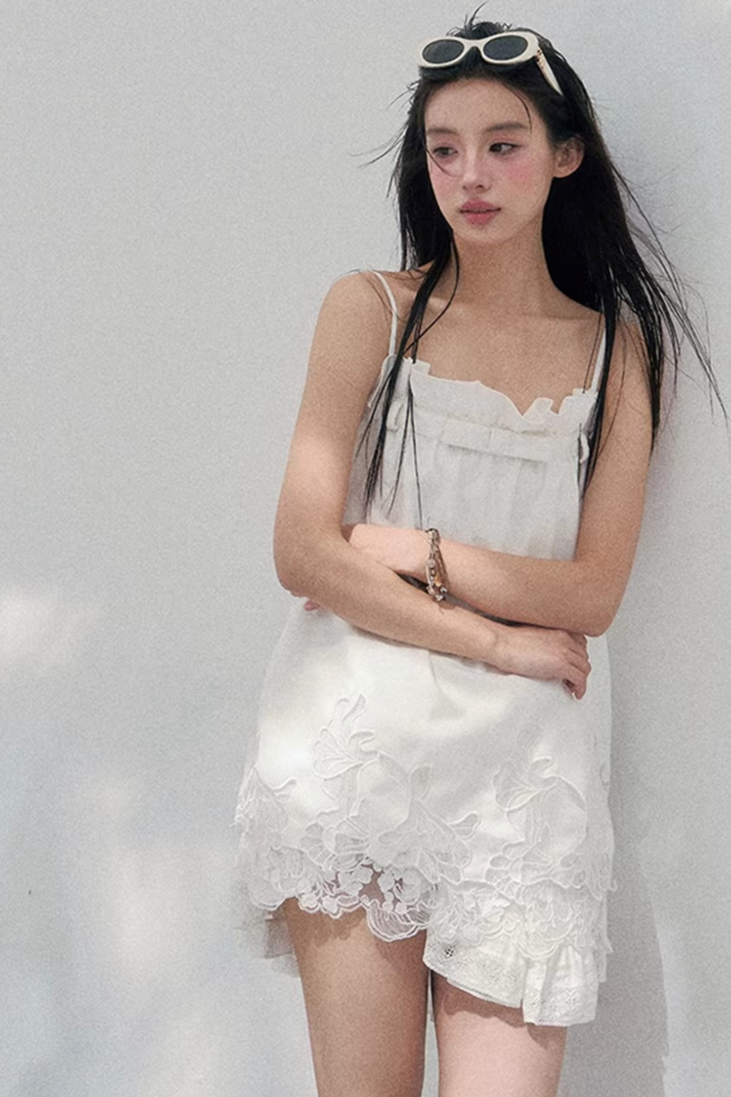 Bouquet-ähnliches Spitzen-Babydoll-Oberteil