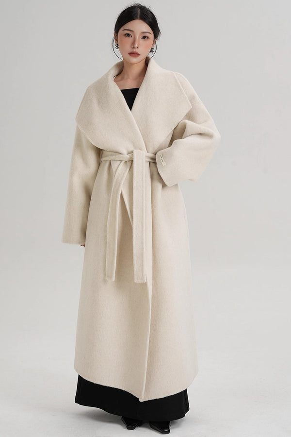 Large Lapel Long Wool Coat