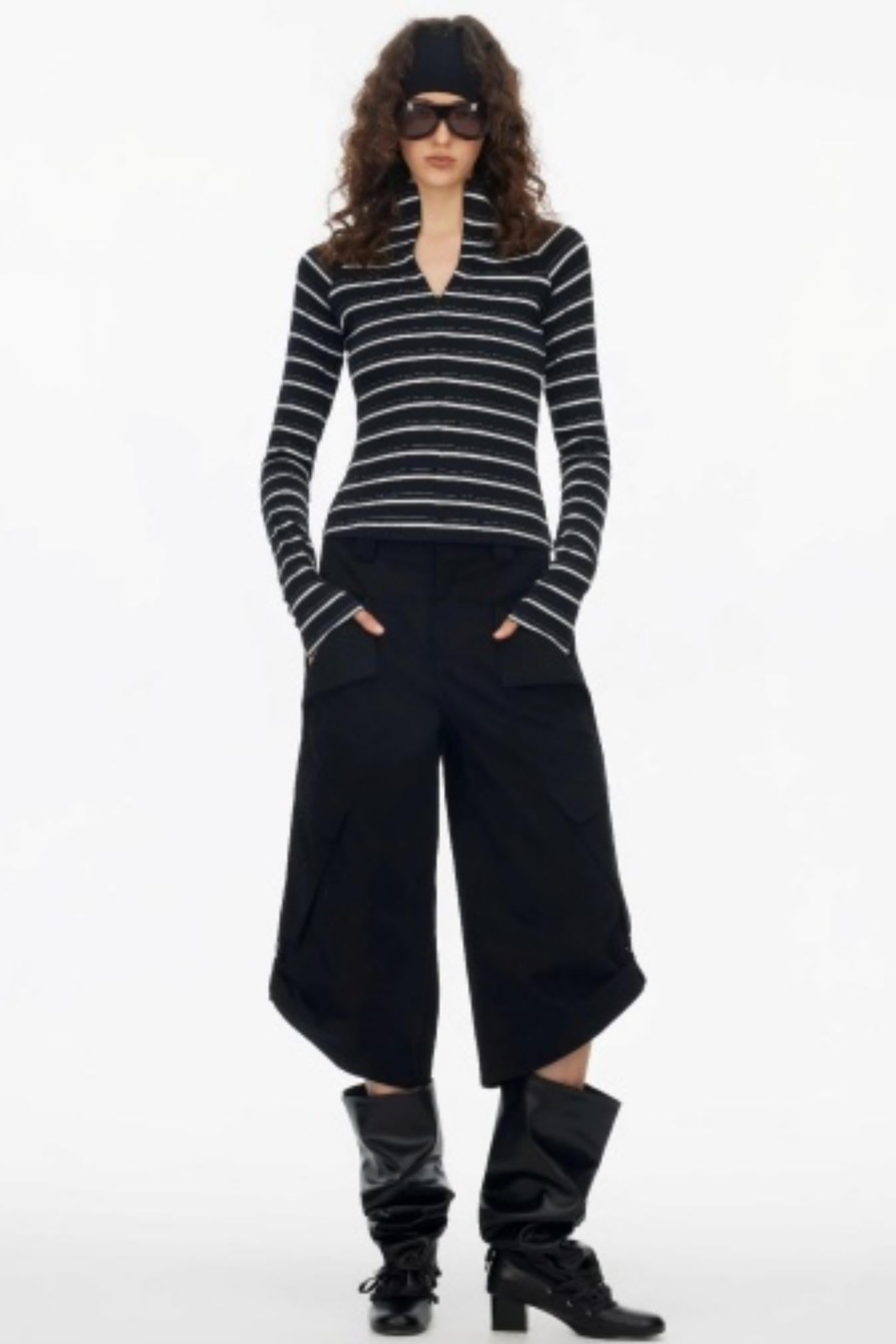 Vintage Striped Slim Knit Top