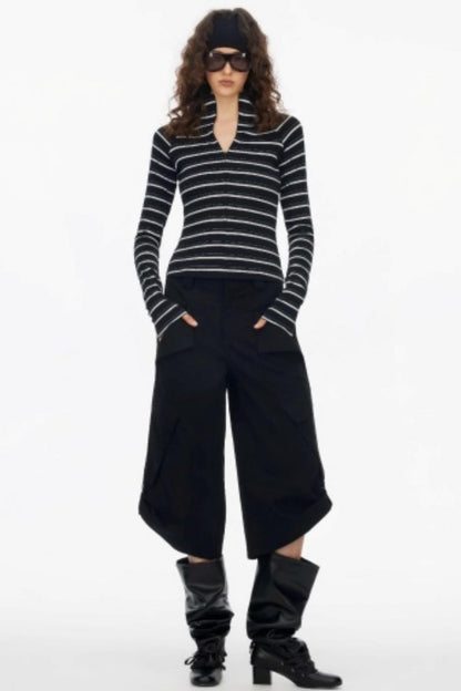 Vintage Striped Slim Knit Top