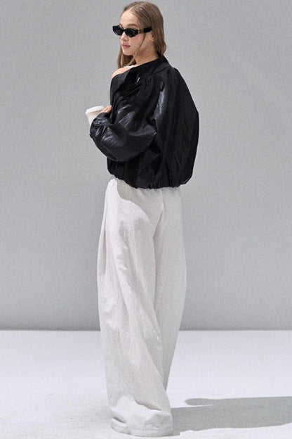 Black Leather Short Jacket