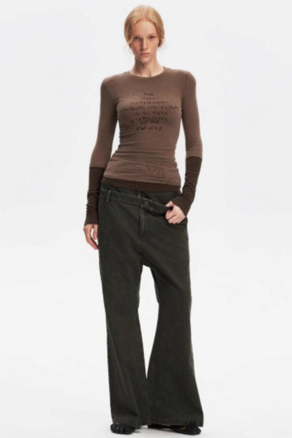 Layered Letter Print Top