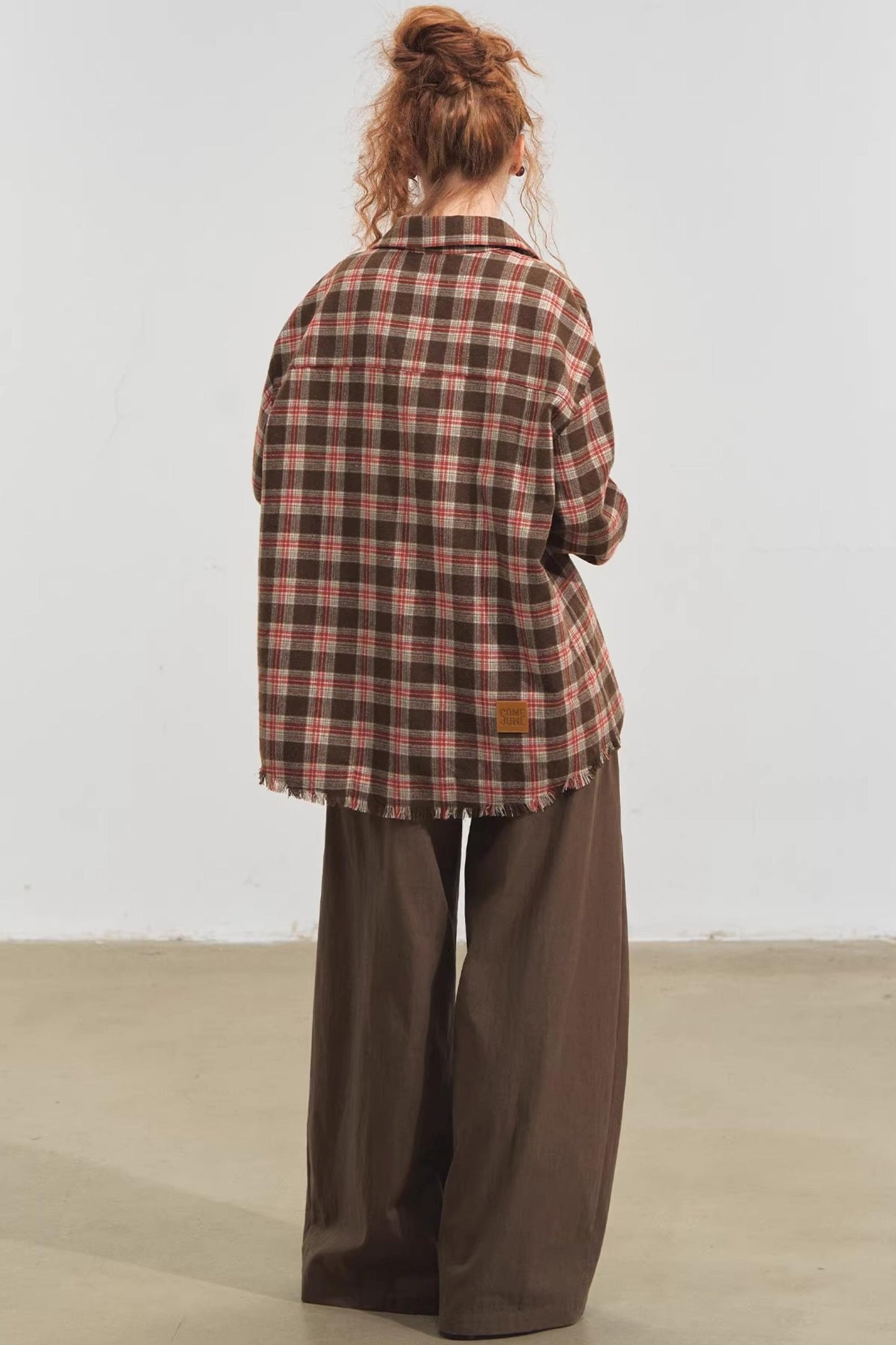 Plaid Collar Sweater Set-Up