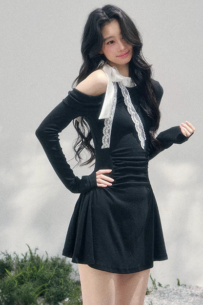 Entwined Warmth Waist-Cinching Dress