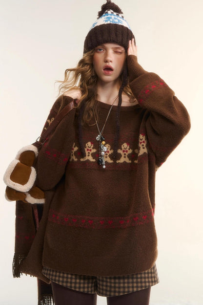 Gingerbread Man Fair Isle Sweater Set