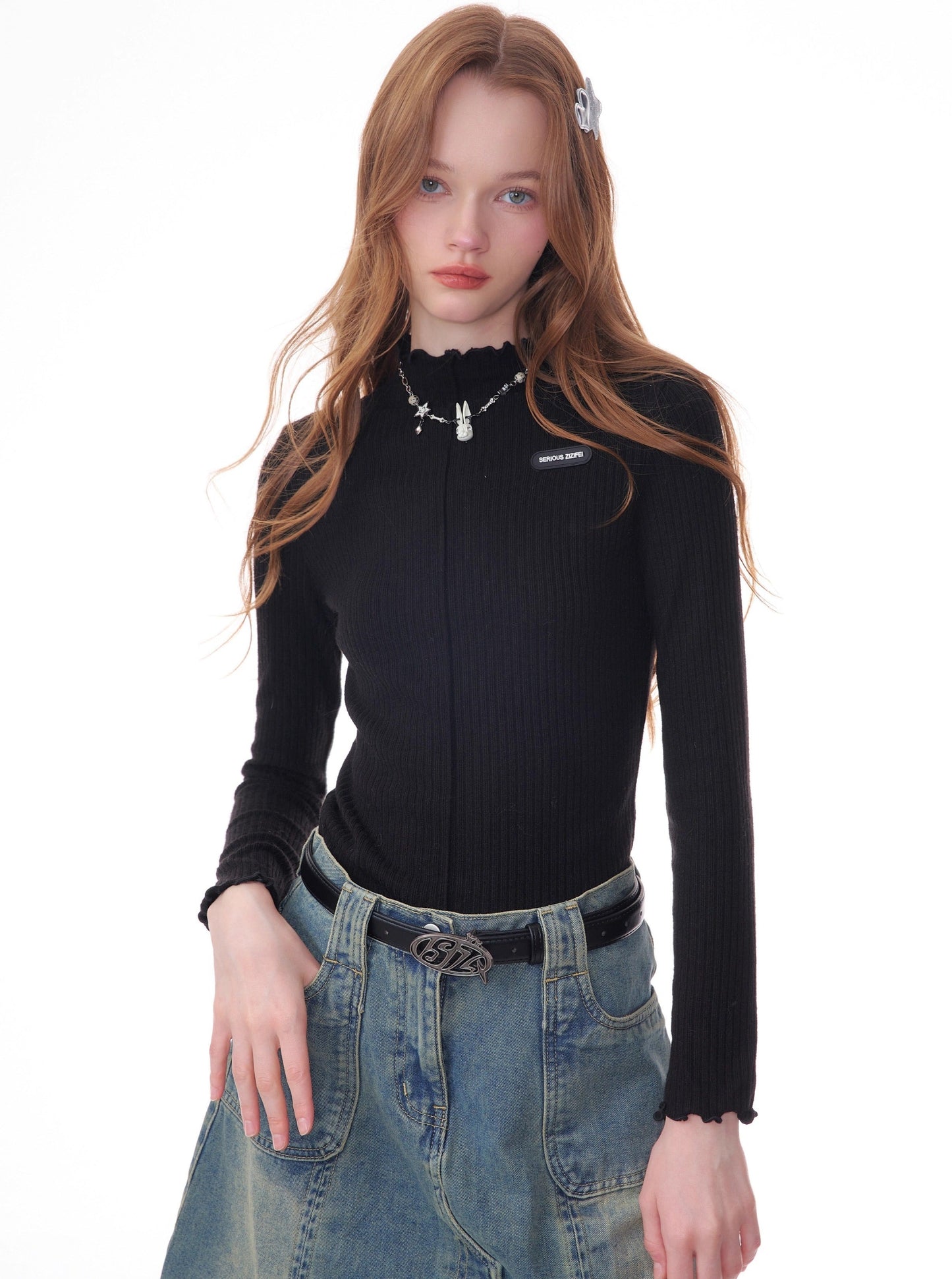 American retro slim lace top