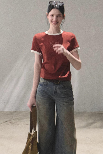 Vintage Hand-Painted Jeans Set