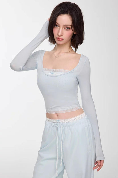 Modal Lace Slim Fit Top