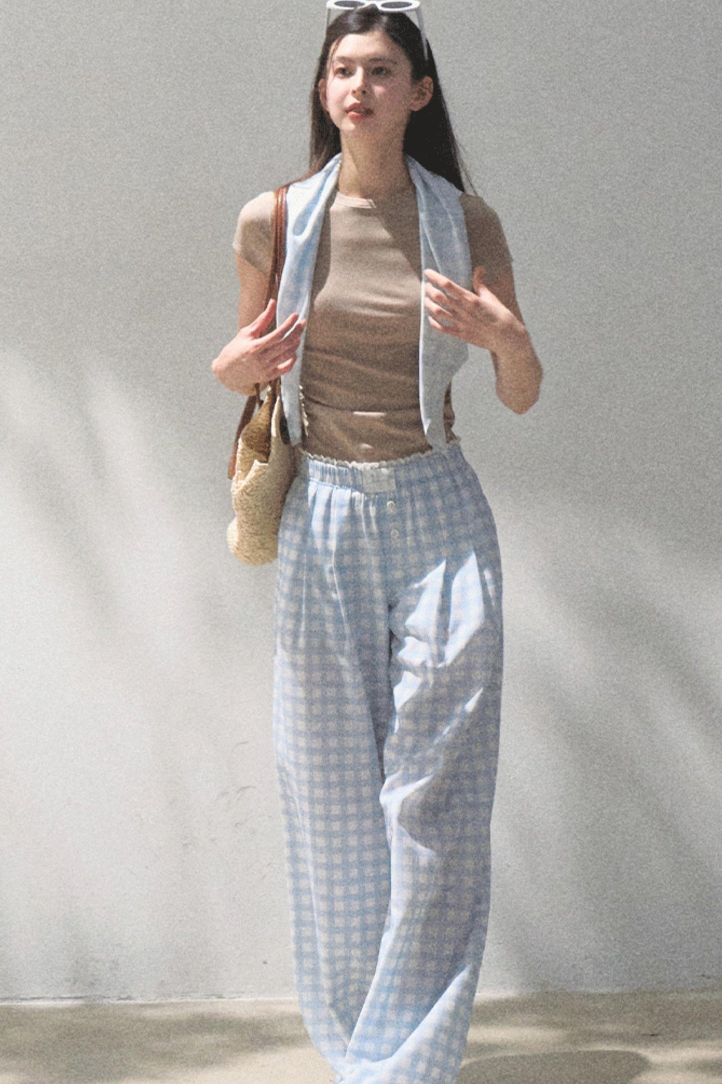 Wide-Leg Tencel Hemp Pants Set-Up