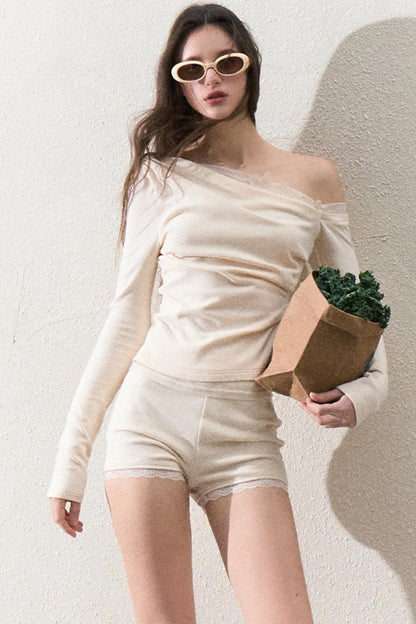 Elegant One-Shoulder Tops Set-Up