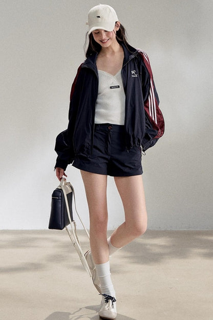 Textured White V-Neck Knitted Suspender Top